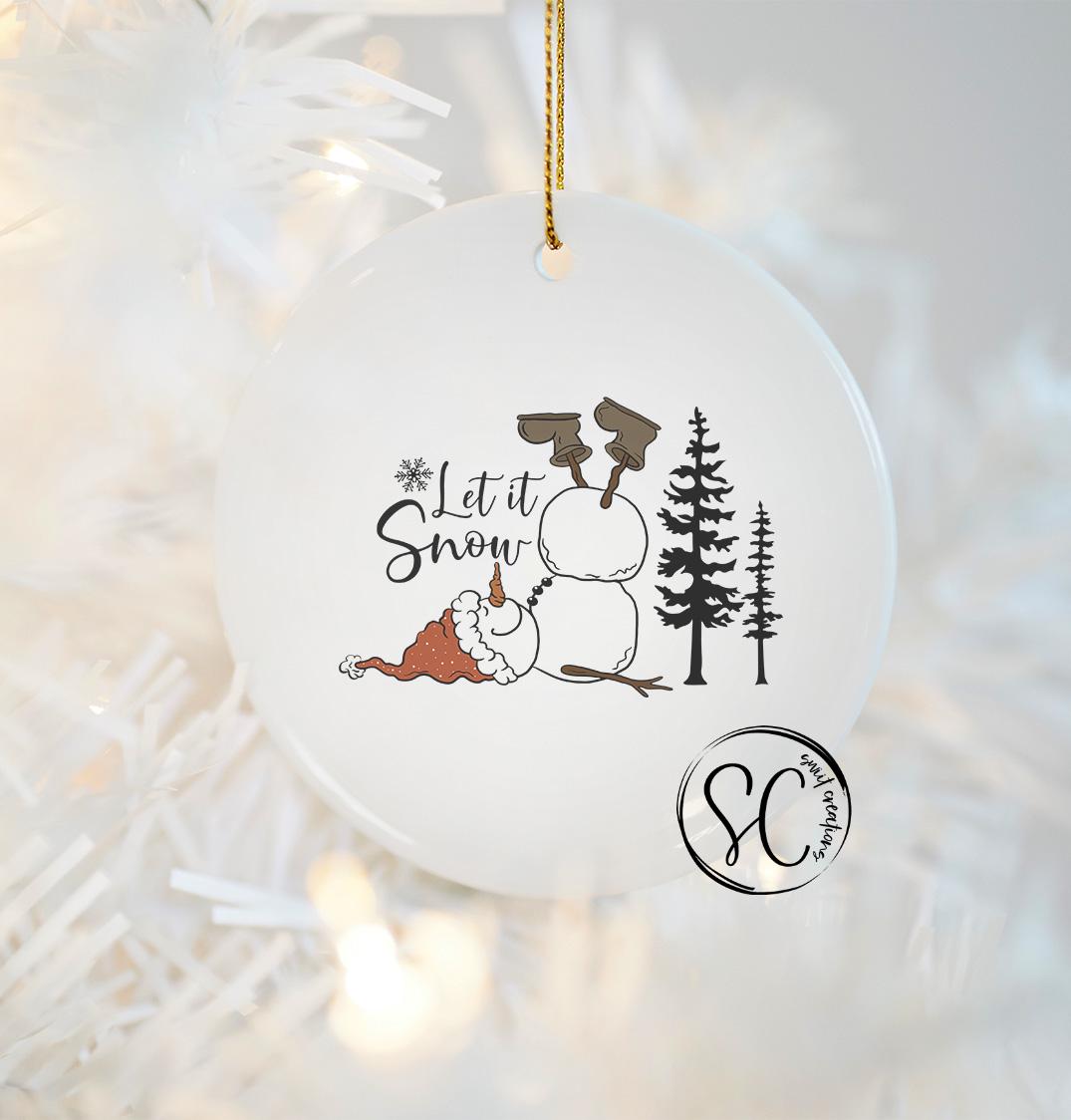 Let It Snow Christmas UV DTF Transfer for Ornament O-1089UV