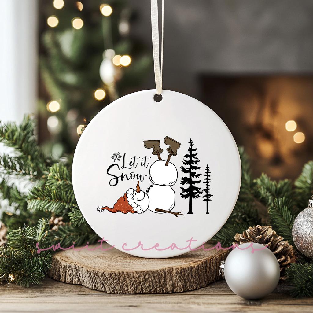 Let It Snow Christmas UV DTF Transfer for Ornament O-1089UV