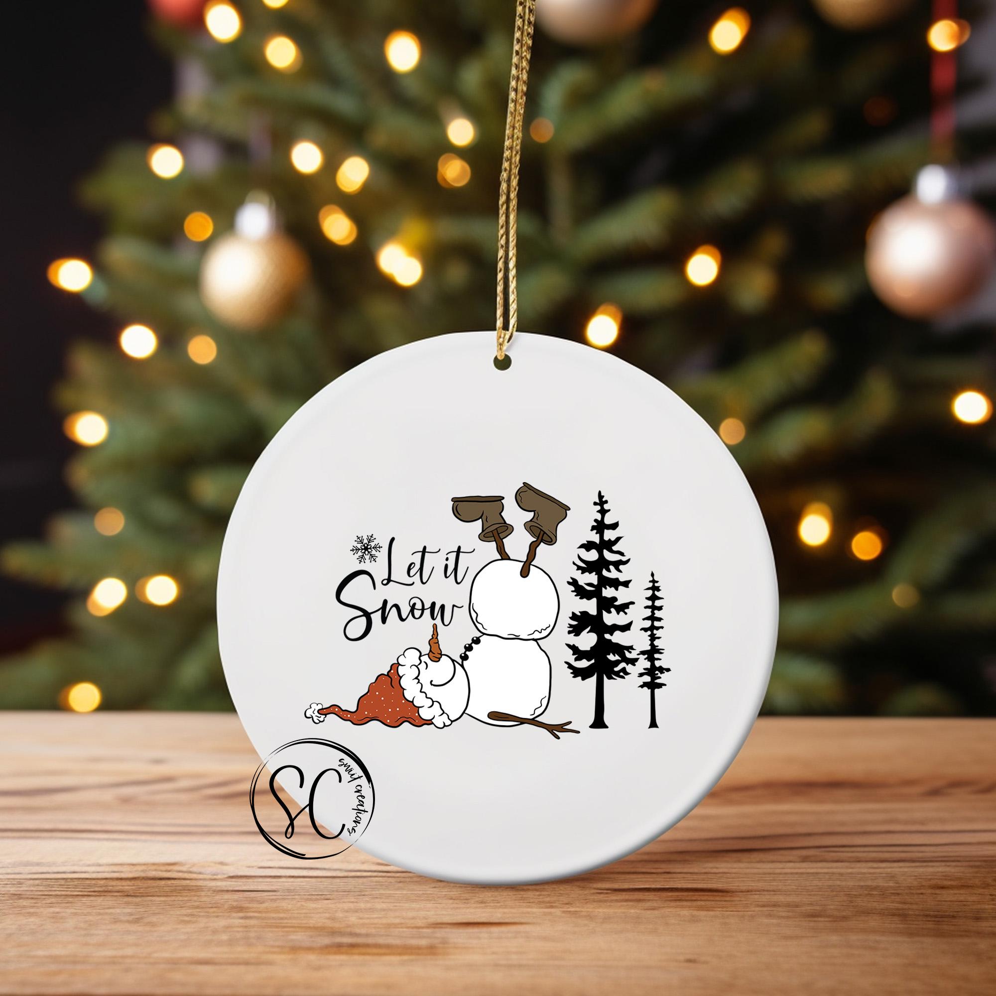 Let It Snow Christmas UV DTF Transfer for Ornament O-1089UV