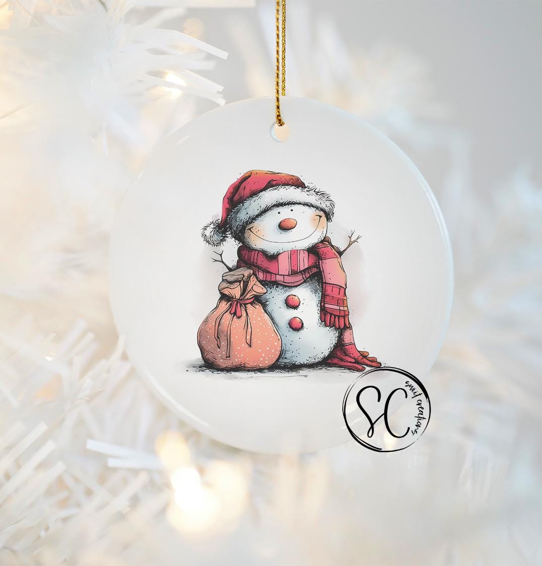 Snowman Christmas UV DTF Transfer for Ornament O-1276UV