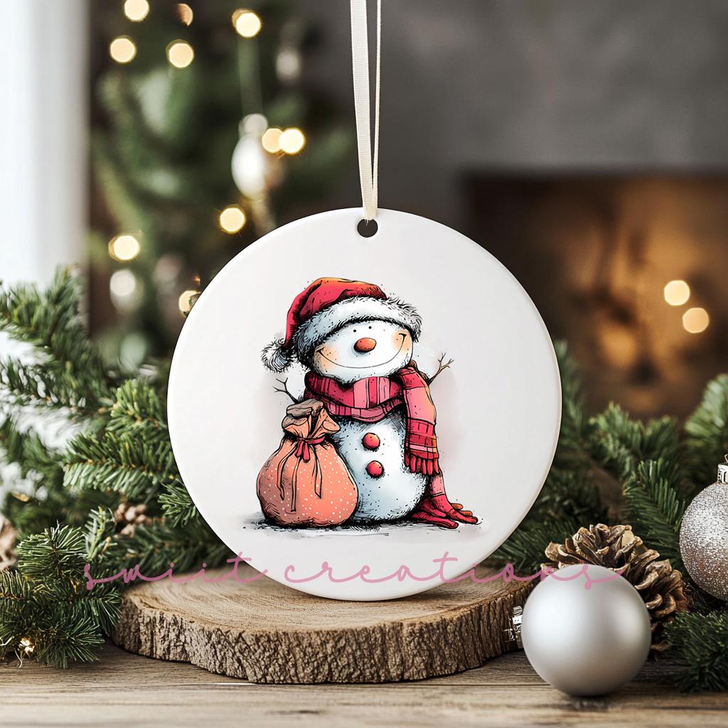 Snowman Christmas UV DTF Transfer for Ornament O-1276UV