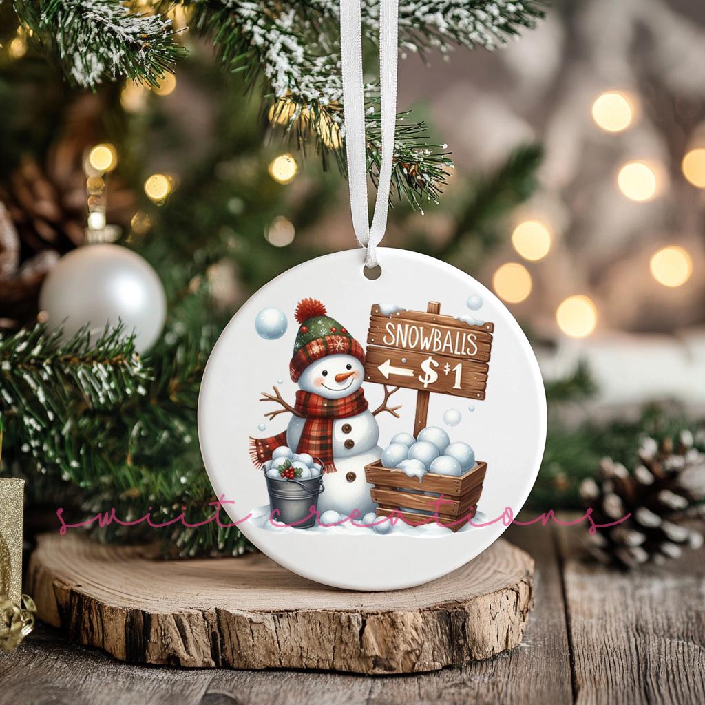 Snowman UV DTF Ornament Transfer O-1194UV