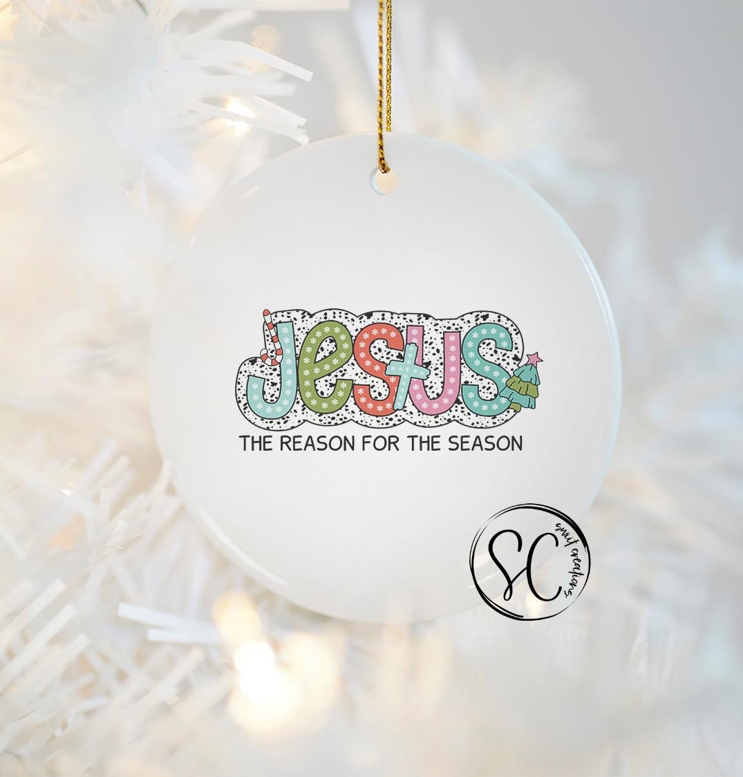 Jesus is the Reason for the Season Christmas UV DTF Transfer for Ornament O-1211UV