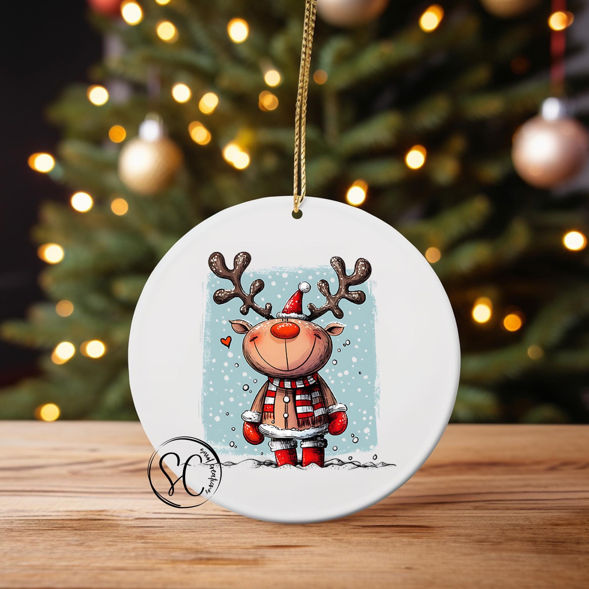 Reindeer UV DTF Transfer for Ornament Christmas UV Dtf Print Christmas Ornament Reindeer UvDtf Print Reindeer Ornament Christmas O-1256