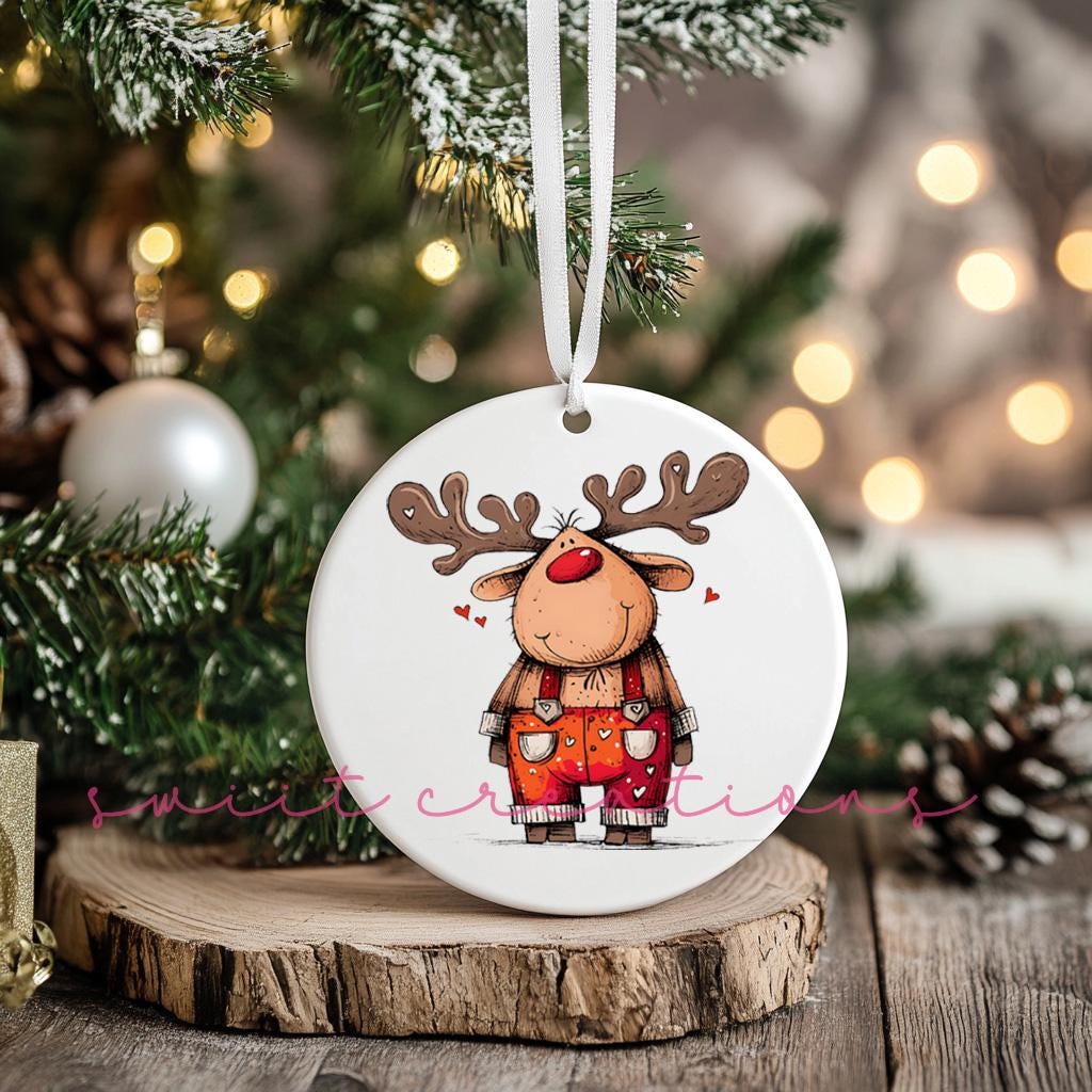 Reindeer Christmas UV DTF Transfer for Ornament O-1260UV