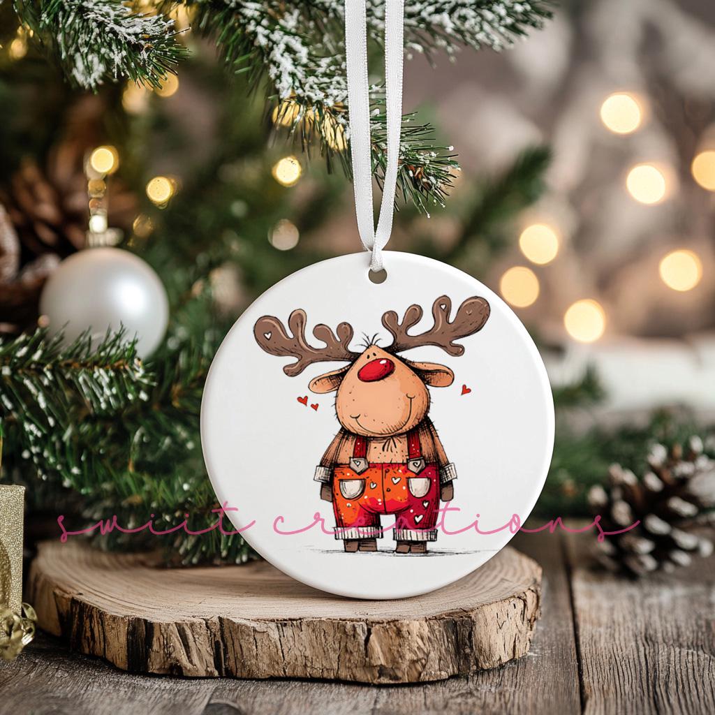 Reindeer Christmas UV DTF Transfer for Ornament Christmas UV Dtf Print Christmas Reindeer UvDtf Print Reindeer Ornament Christmas O-1260