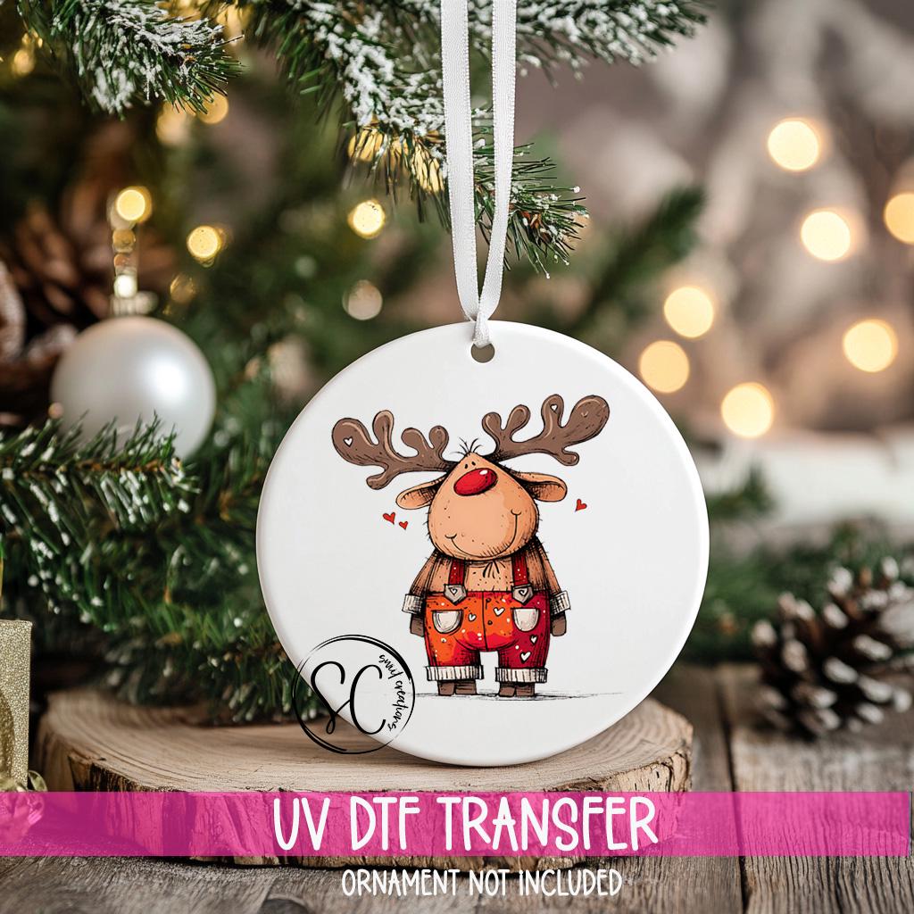 Reindeer Christmas UV DTF Transfer for Ornament Christmas UV Dtf Print Christmas Reindeer UvDtf Print Reindeer Ornament Christmas O-1260