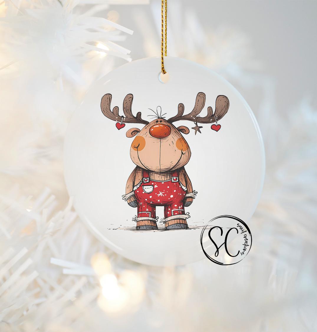 Reindeer Christmas UV DTF Transfer for Ornament O-1261UV