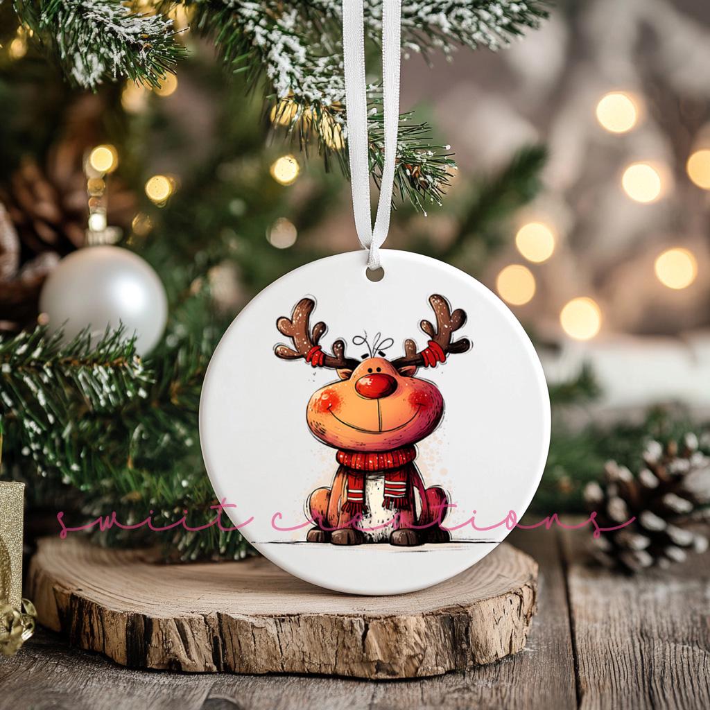 Reindeer Christmas UV DTF Transfer for Ornament O-1264UV