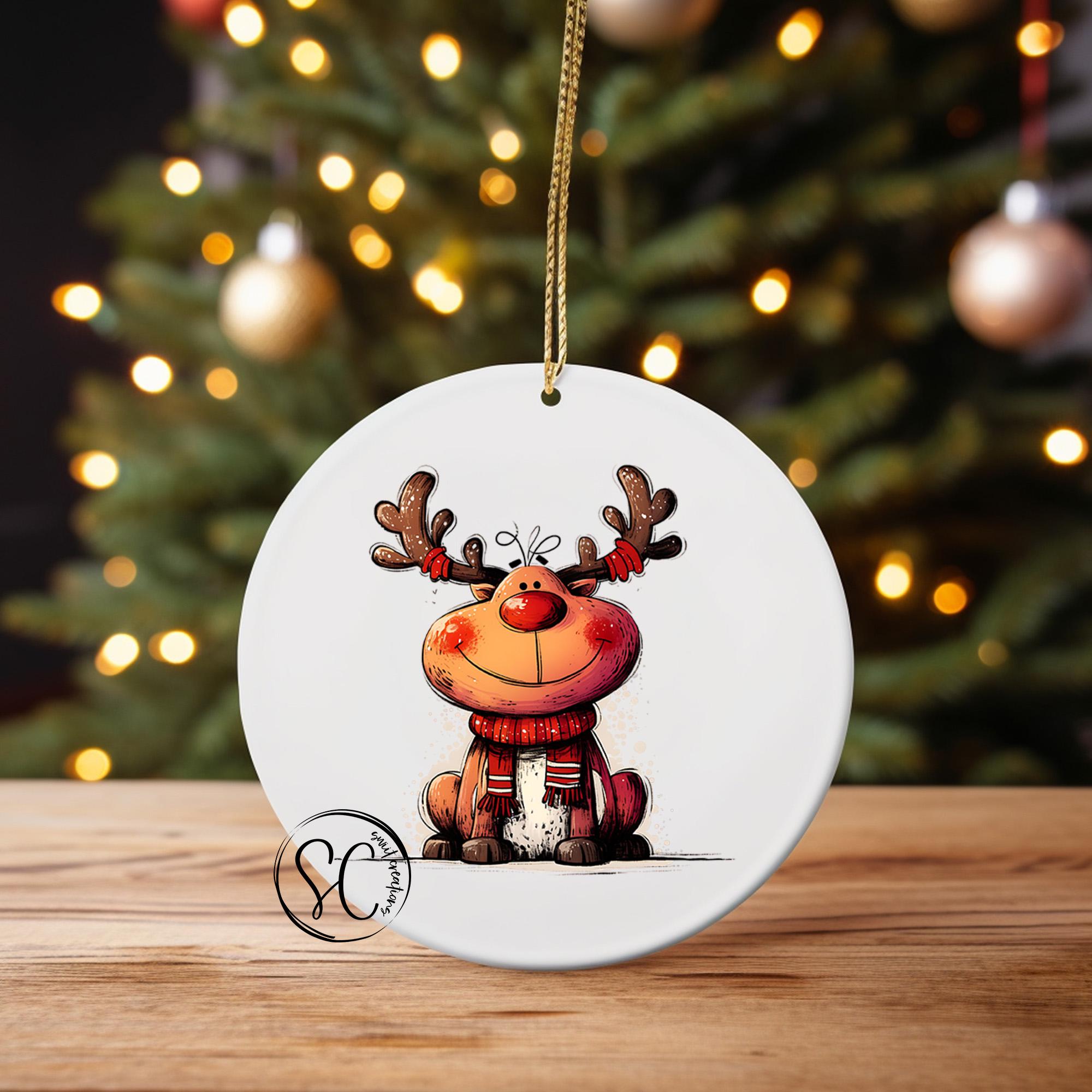 Reindeer Christmas UV DTF Transfer for Ornament O-1264UV