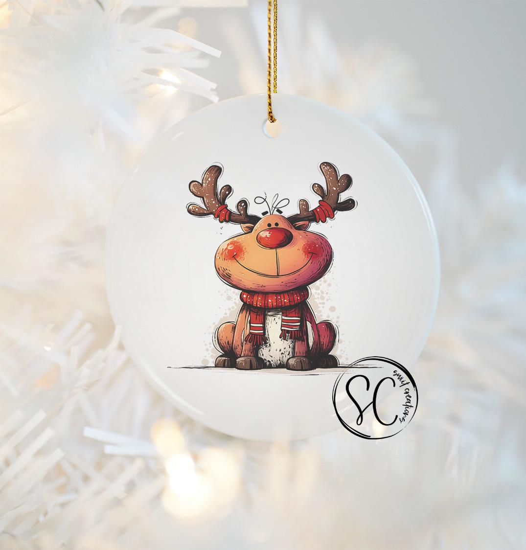 Reindeer Christmas UV DTF Transfer for Ornament O-1264UV