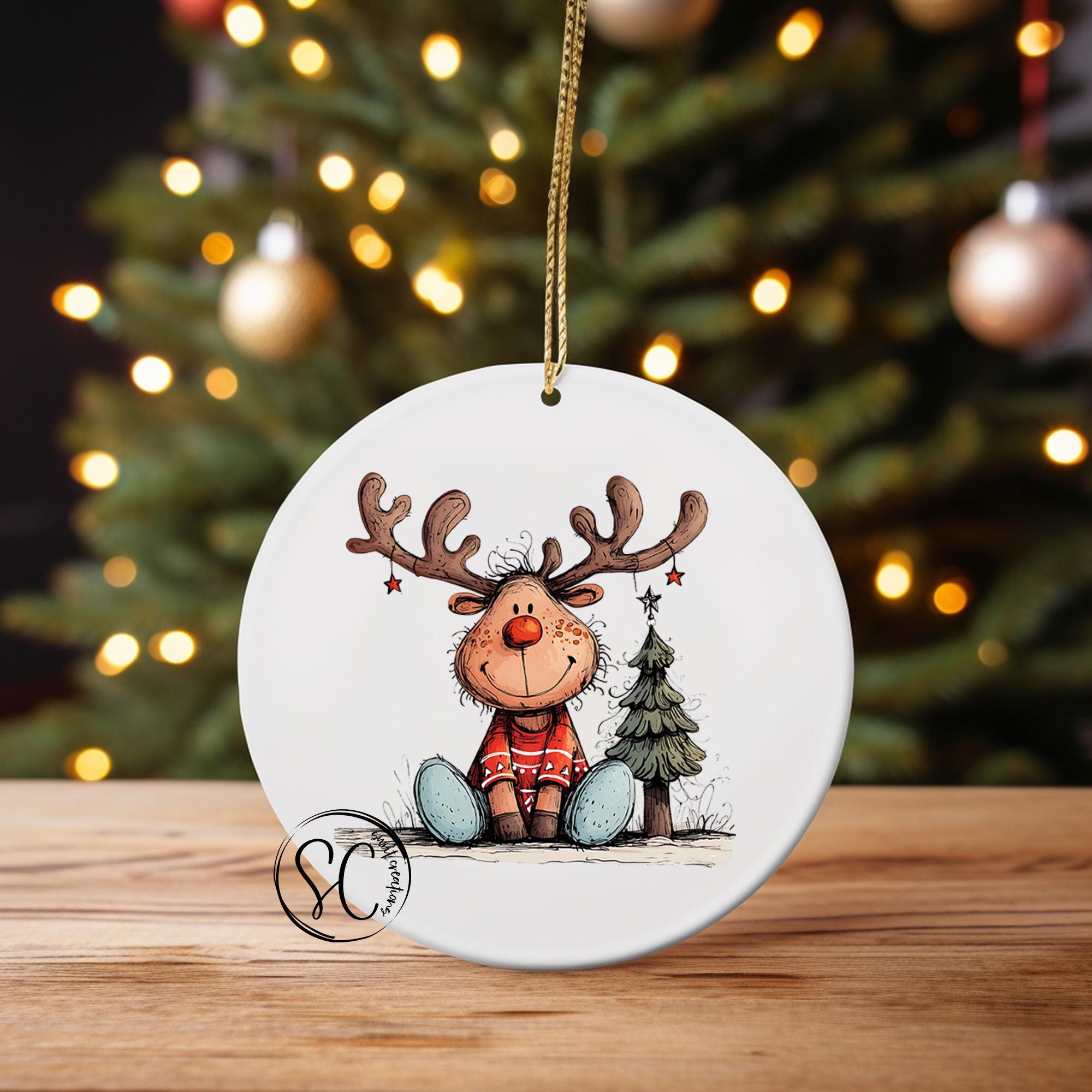 Reindeer Christmas UV DTF Transfer for Ornament O-1267UV