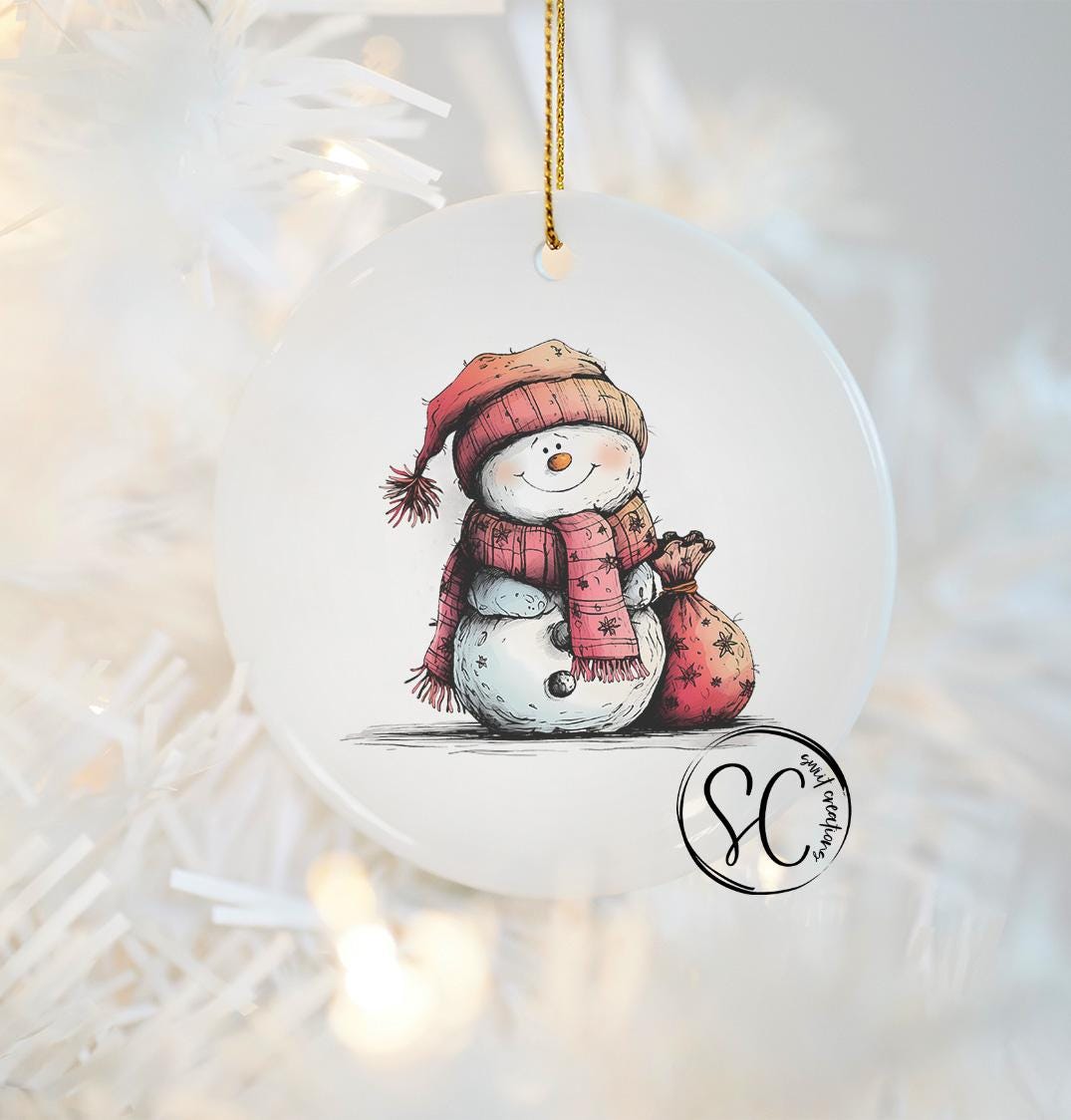 Snowman Christmas UV DTF Transfer for Ornament O-1277UV