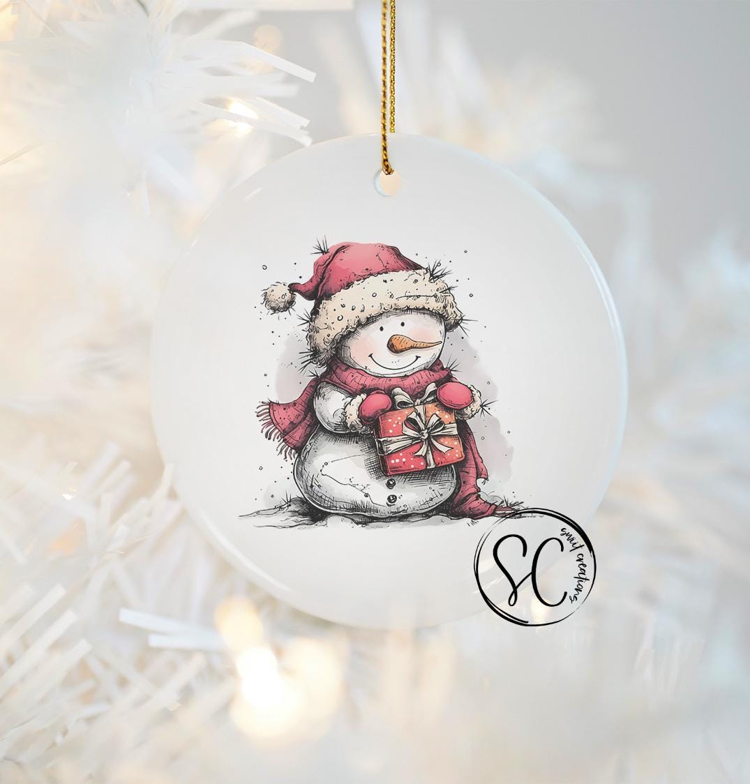 Snowman Christmas UV DTF Transfer for Ornament O-1278UV