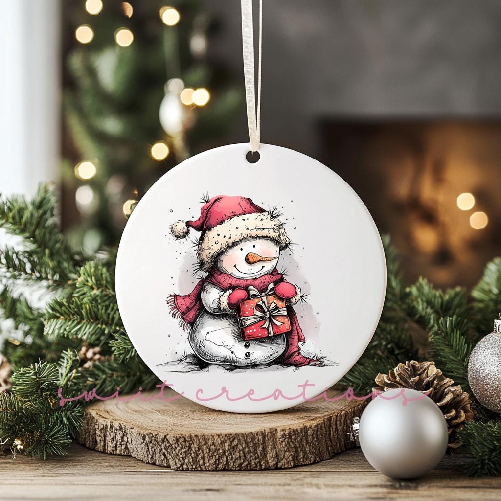 Snowman Christmas UV DTF Transfer for Ornament O-1278UV