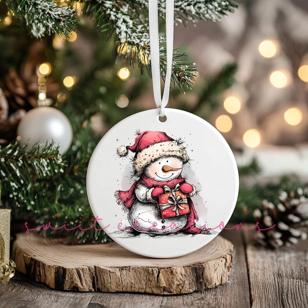 Snowman Christmas UV DTF Transfer for Ornament O-1278UV