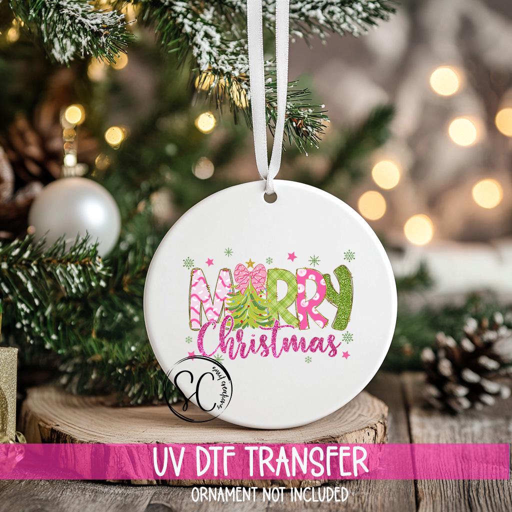 Merry Christmas UV Dtf Transfer for Ornament Christmas UV Dtf Print Christmas Ornament UvDtf Christmas Ornament Transfer O-1215