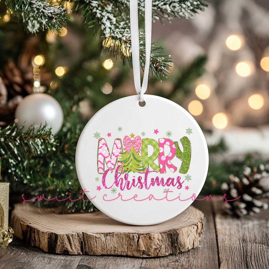 Merry Christmas UV DTF Transfer for Ornament O-1215UV