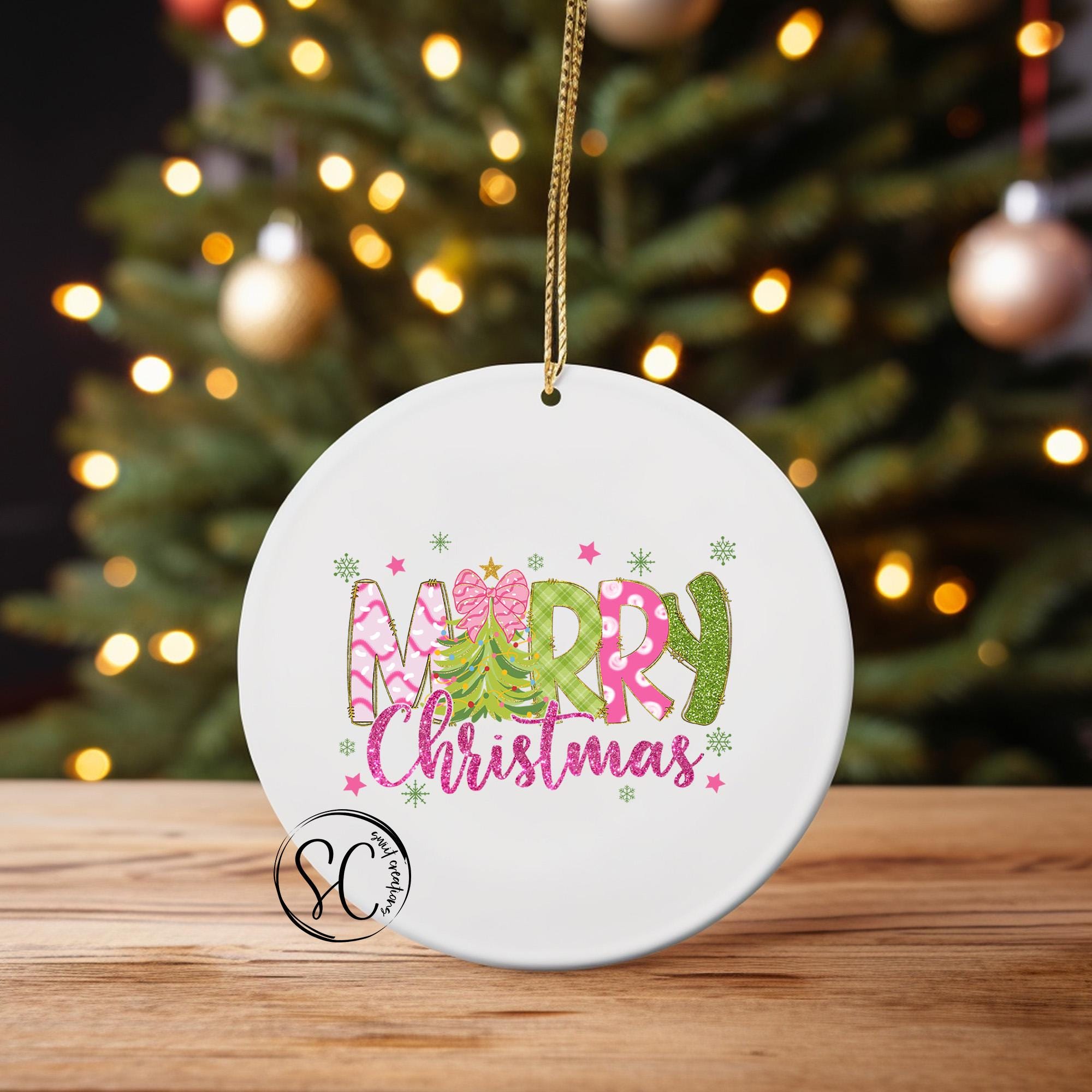 Merry Christmas UV Dtf Transfer for Ornament Christmas UV Dtf Print Christmas Ornament UvDtf Christmas Ornament Transfer O-1215