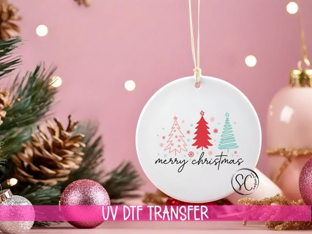 Merry Christmas UV Dtf Transfer for Ornament Christmas UV Dtf Print Christmas Ornament UvDtf Christmas Ornament Transfer O-1149
