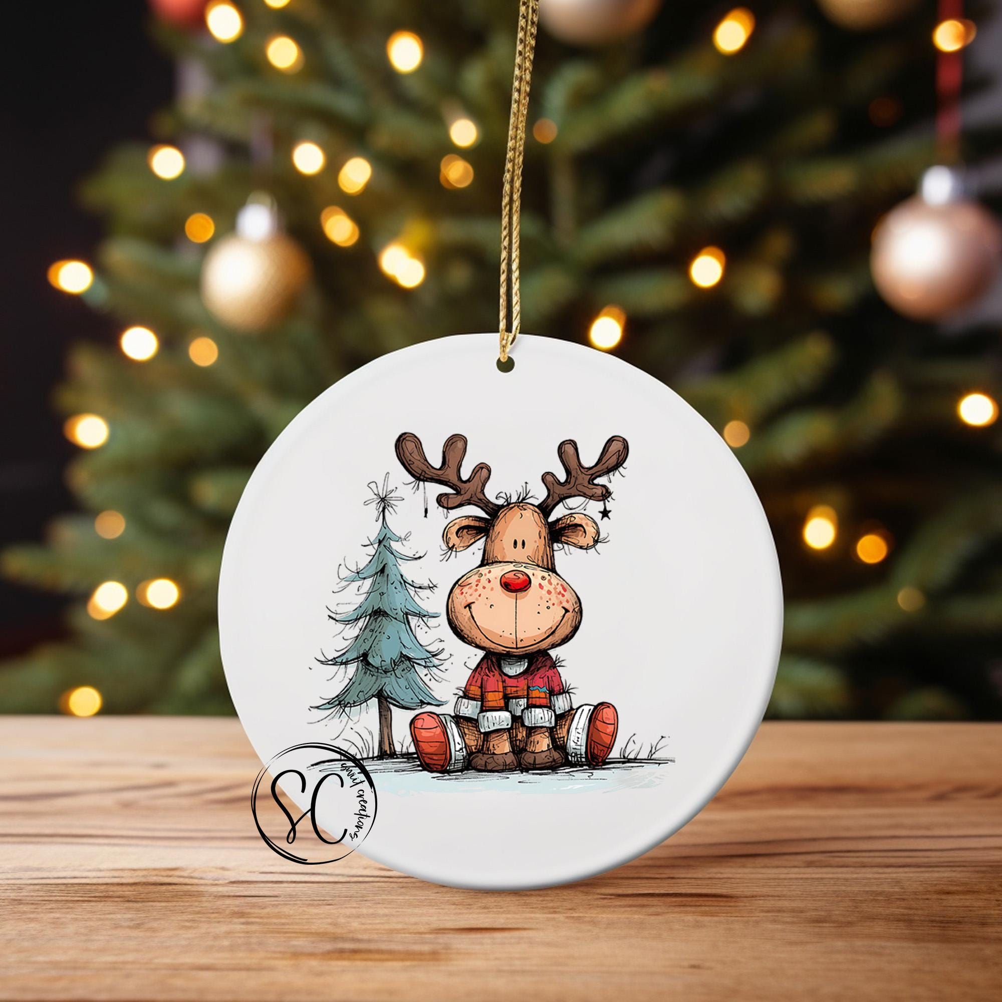 Reindeer Christmas UV DTF Transfer for Ornament O-1268UV