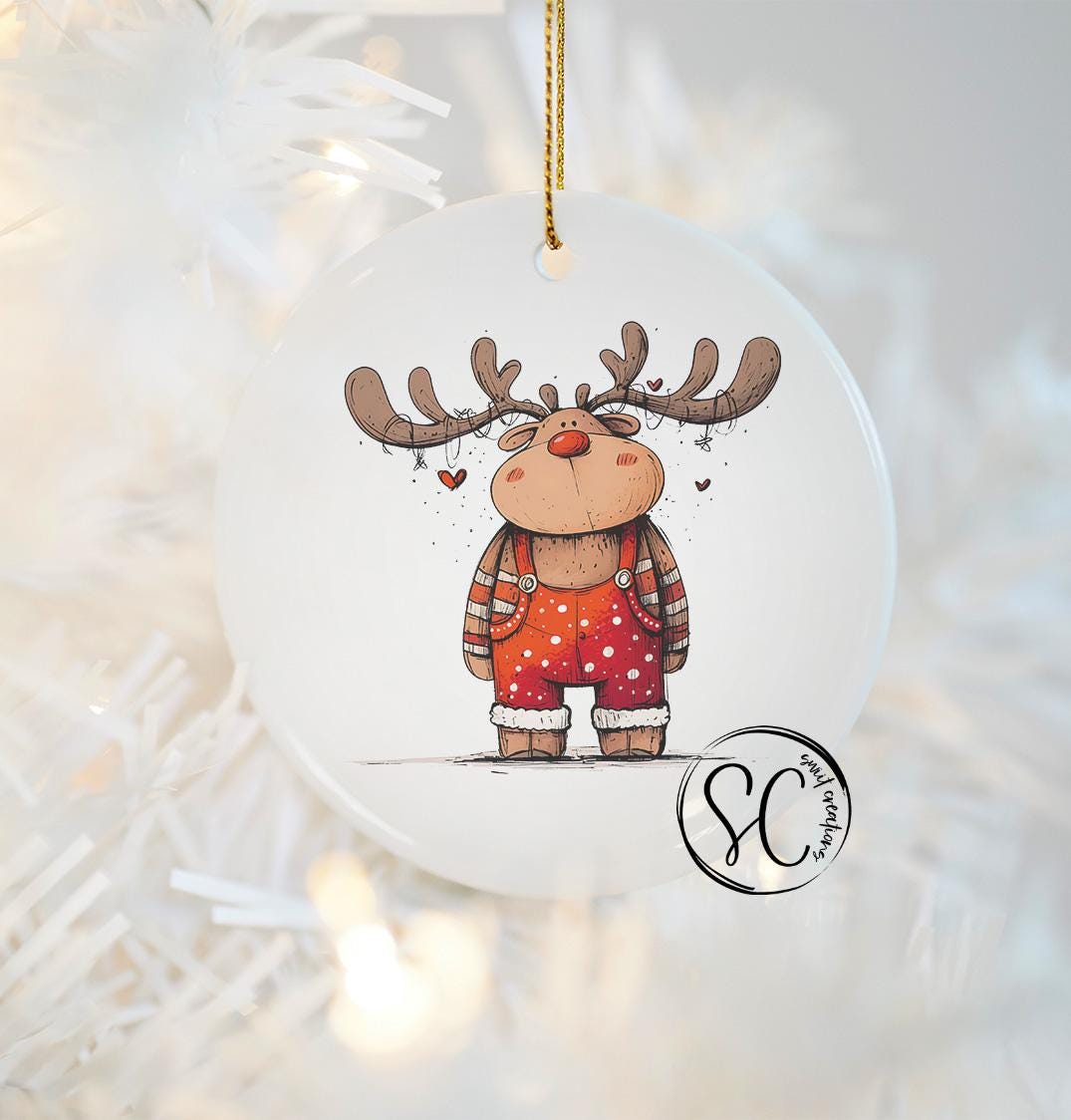 Reindeer Christmas UV DTF Transfer for Ornament O-1263UV