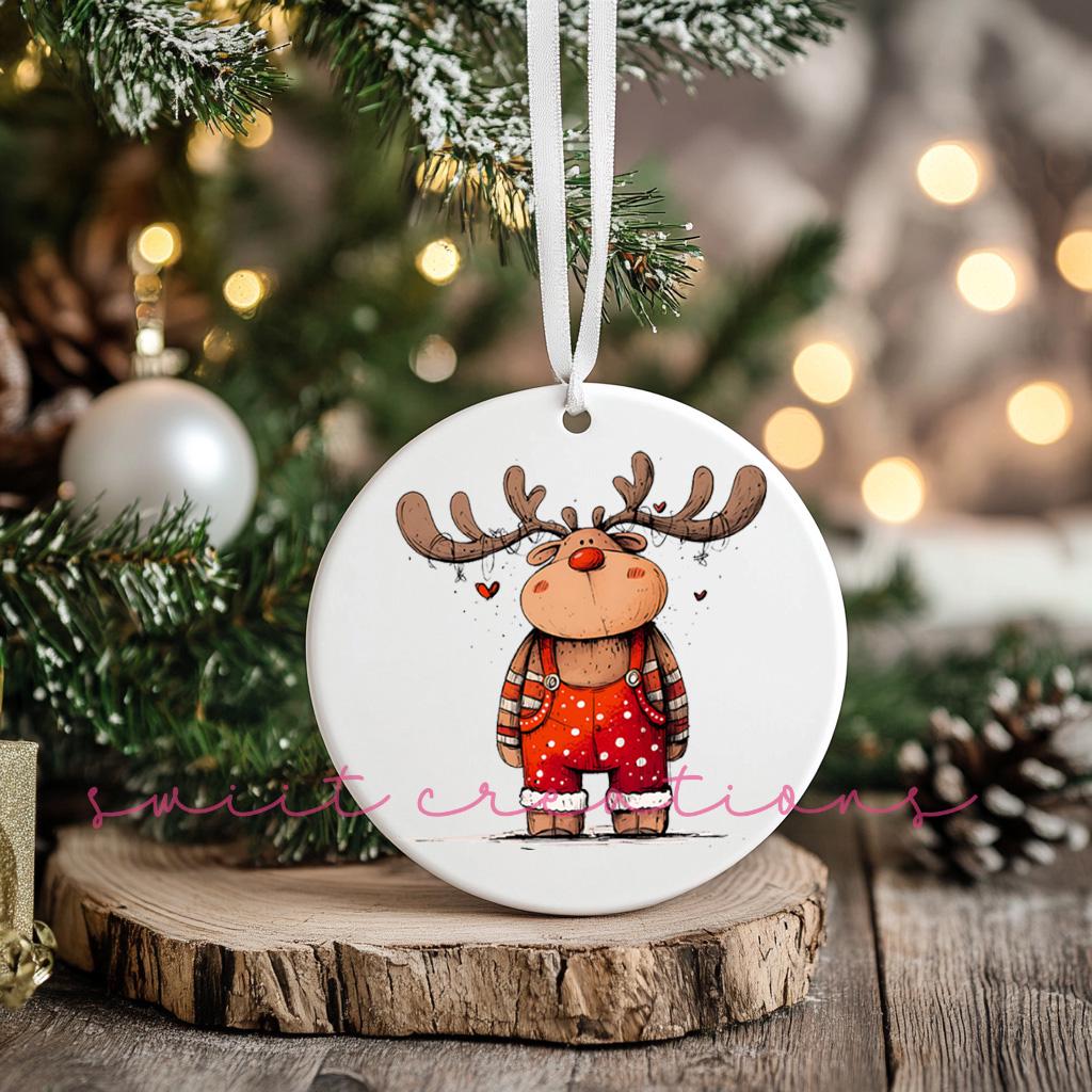 Reindeer Christmas UV DTF Transfer for Ornament O-1263UV
