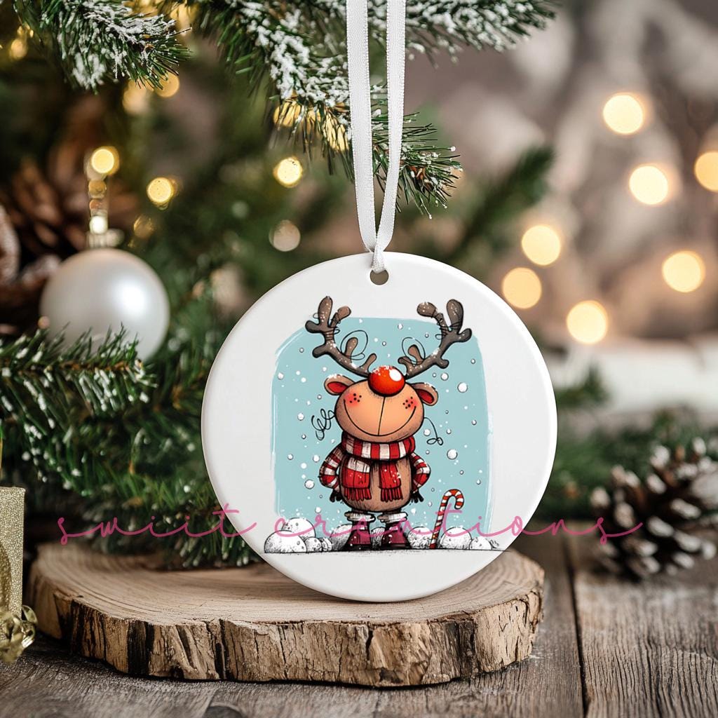 Reindeer Christmas UV DTF Transfer for Ornament O-1257UV