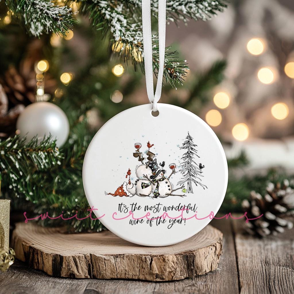It's The Most Wonderful Wine of the Year Christmas UV DTF Transfer for Ornament O-1245UV