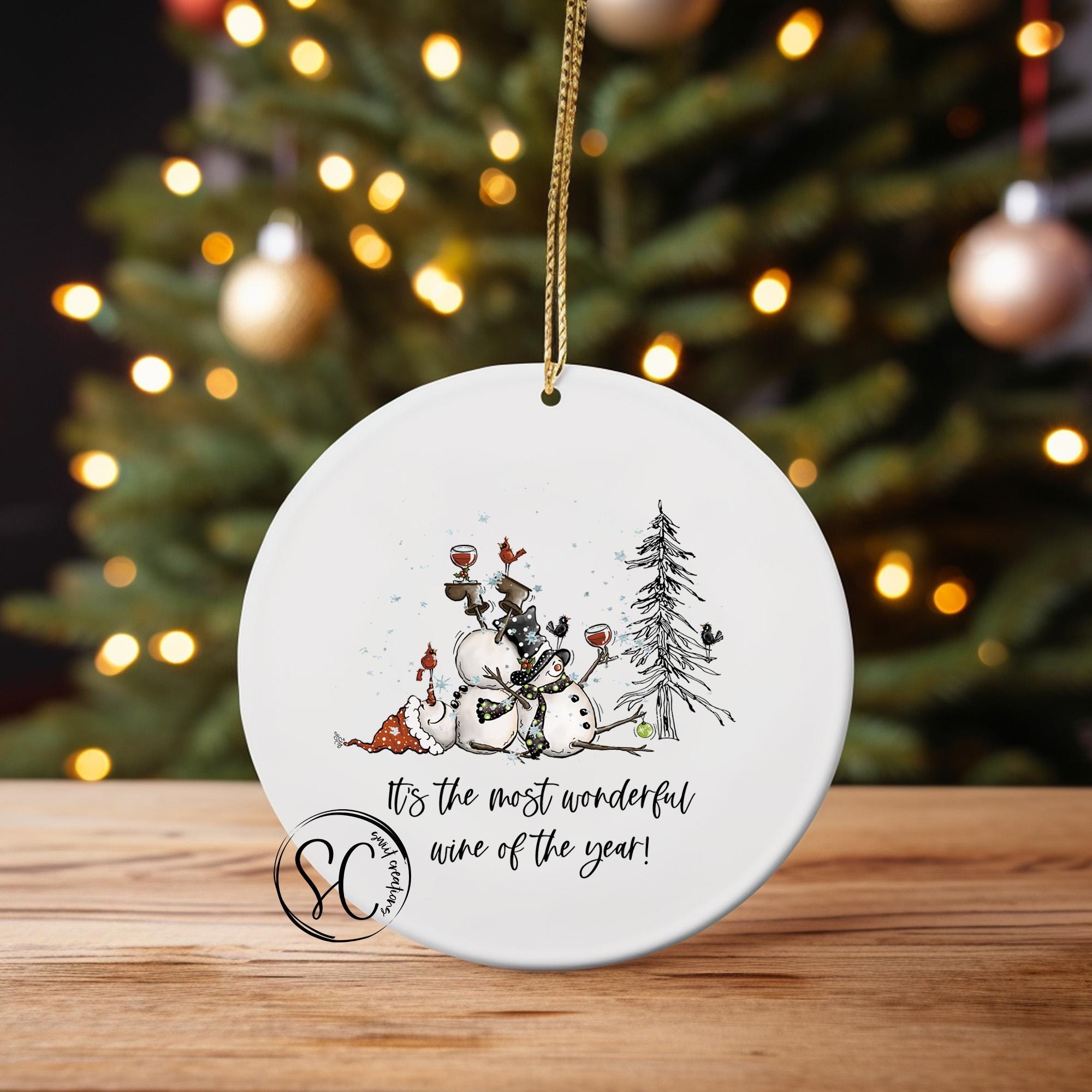 It's The Most Wonderful Wine of the Year Christmas UV DTF Transfer for Ornament O-1245UV