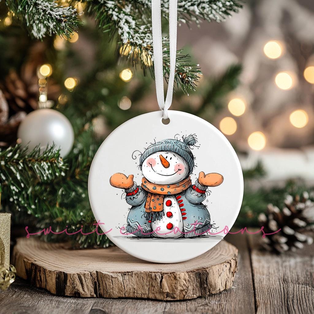 Snowman Christmas UV DTF Transfer for Ornament O-1282UV