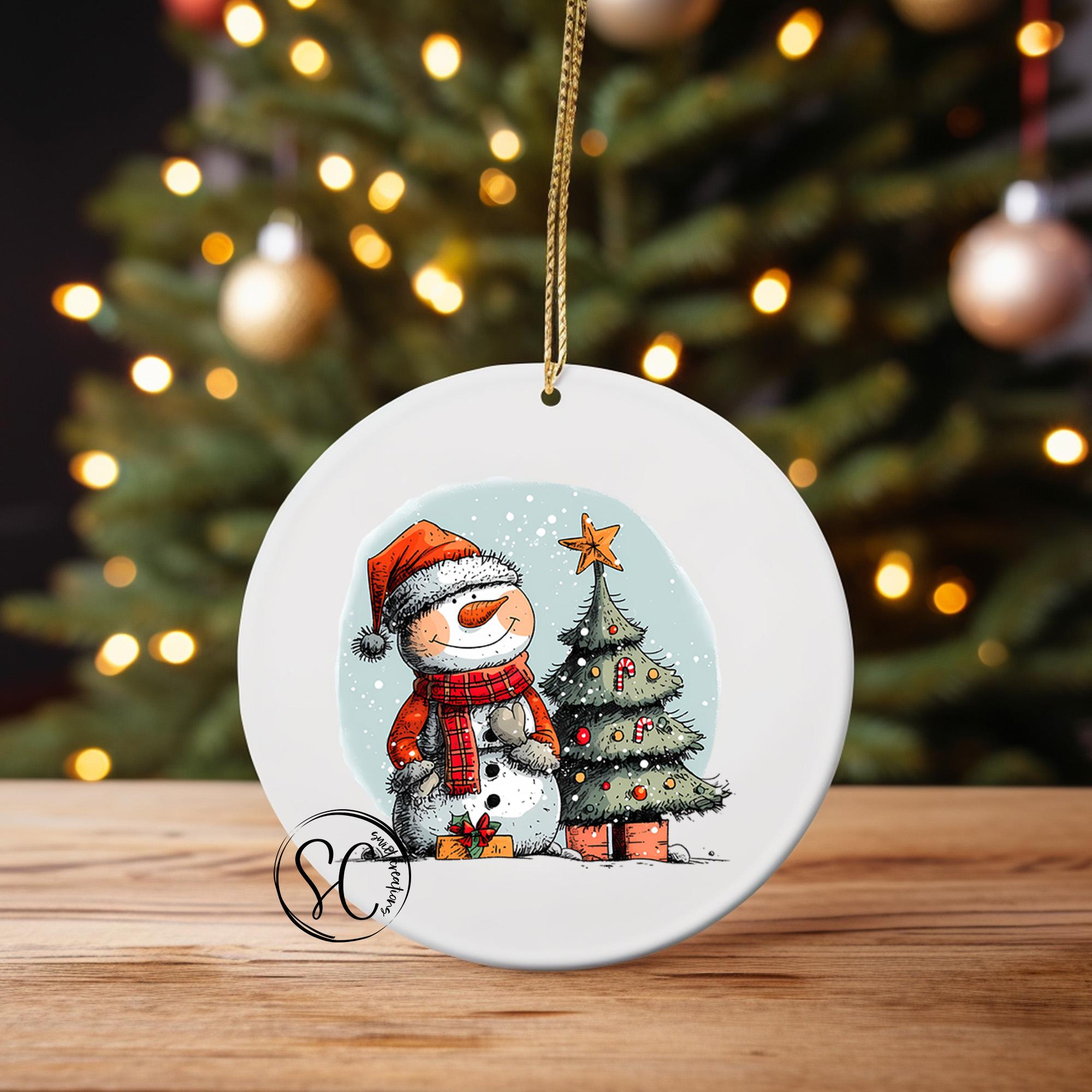 Snowman Christmas UV DTF Transfer for Ornament O-1287UV