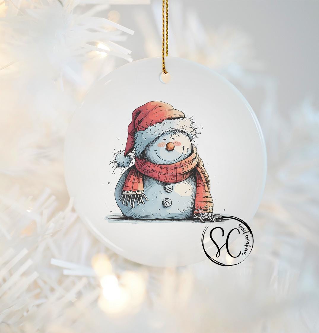 Snowman Christmas UV DTF Transfer for Ornament O-1295UV