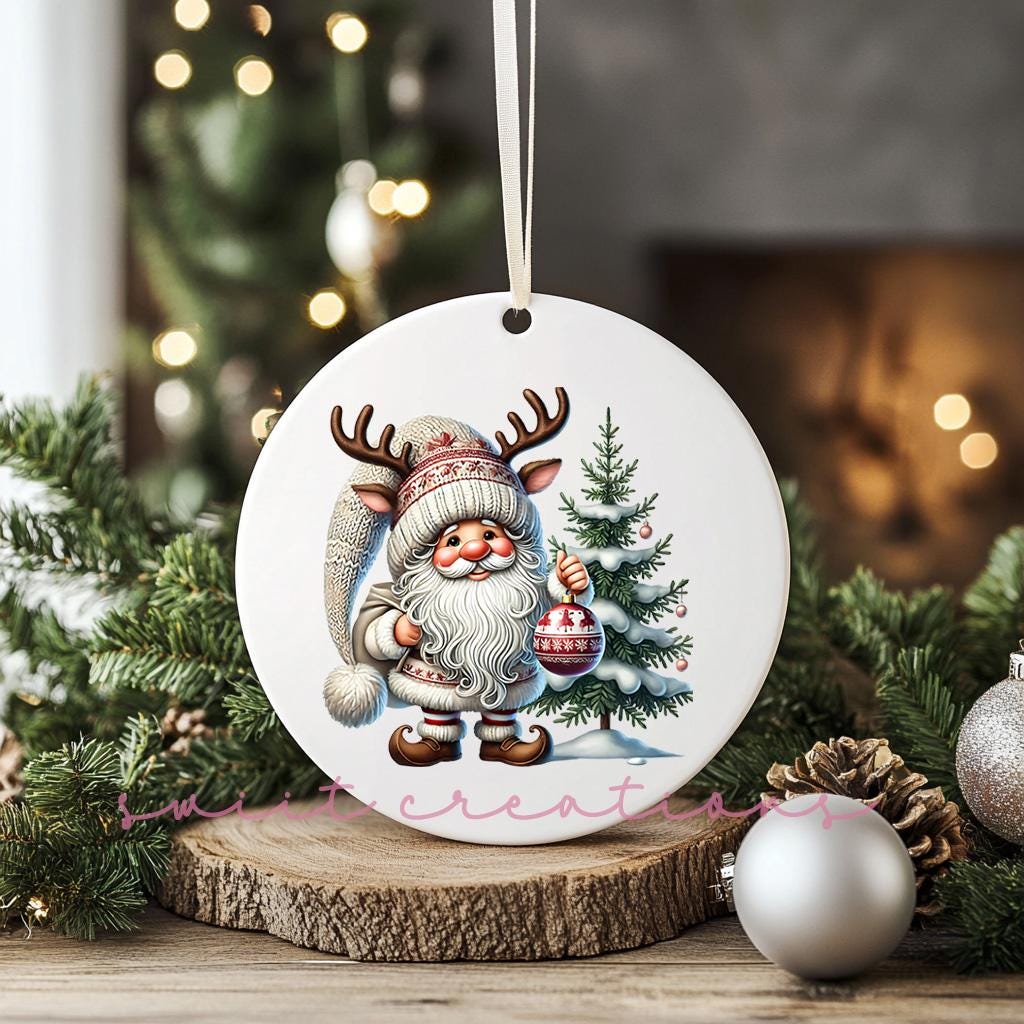Santa Christmas UV DTF Ornament Transfer O-1102UV