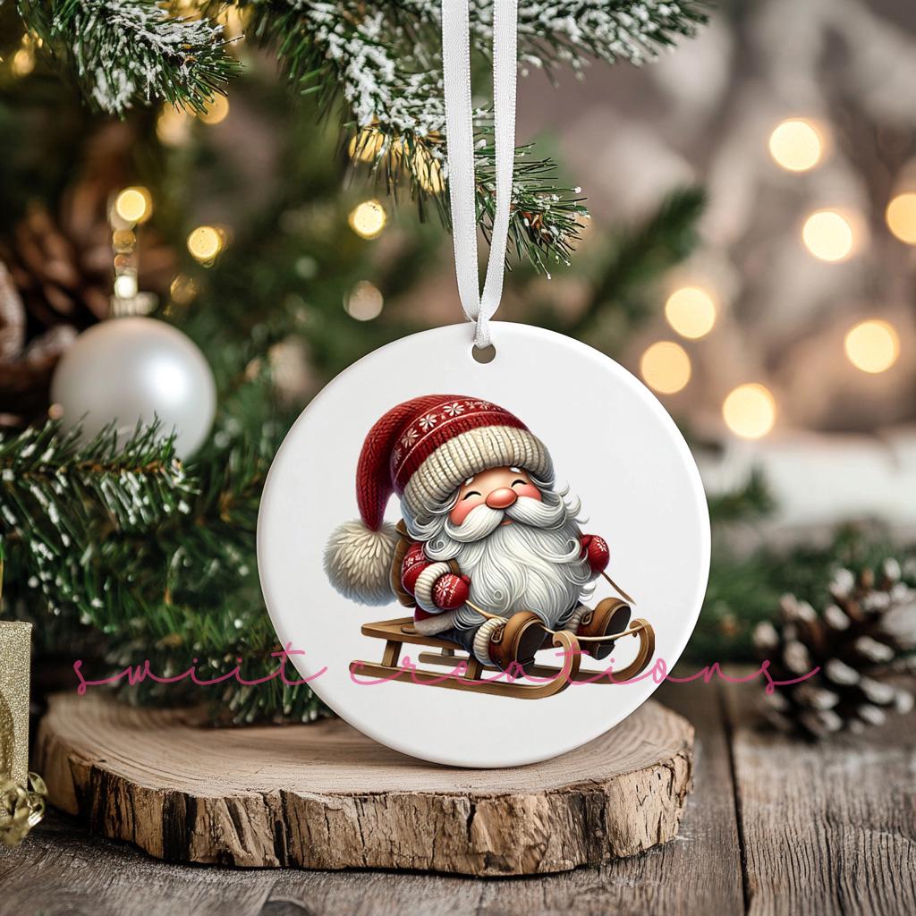 Santa Christmas UV DTF Ornament Transfer O-1104UV