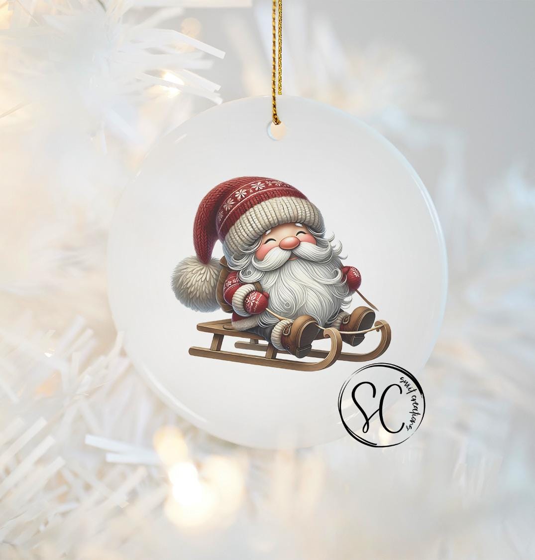 Santa Christmas UV DTF Ornament Transfer O-1104UV