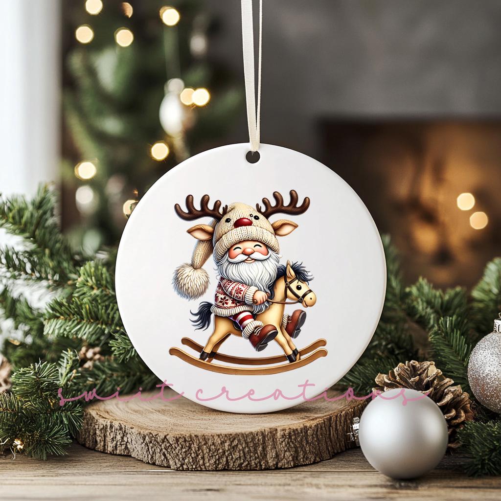 Santa Christmas UV DTF Ornament Transfer O-1106UV
