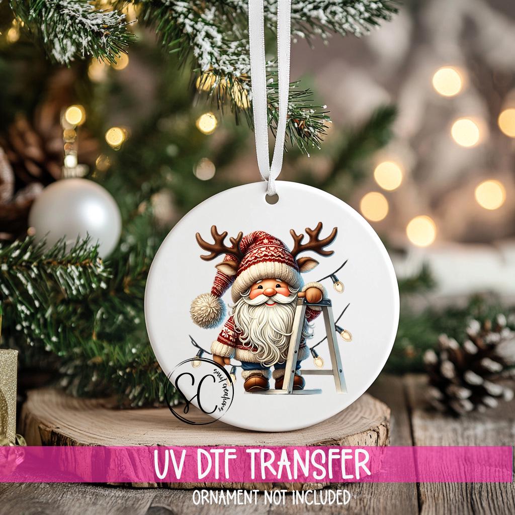 Santa Christmas UV DTF Ornament Transfer O-1107UV