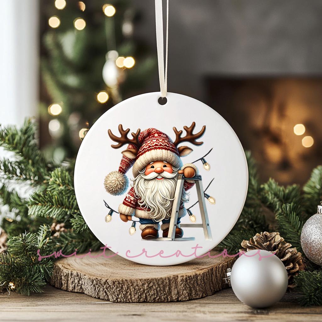 Santa Christmas UV DTF Ornament Transfer O-1107UV