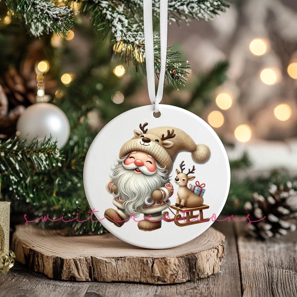 Santa Christmas UV DTF Ornament Transfer O-1108UV