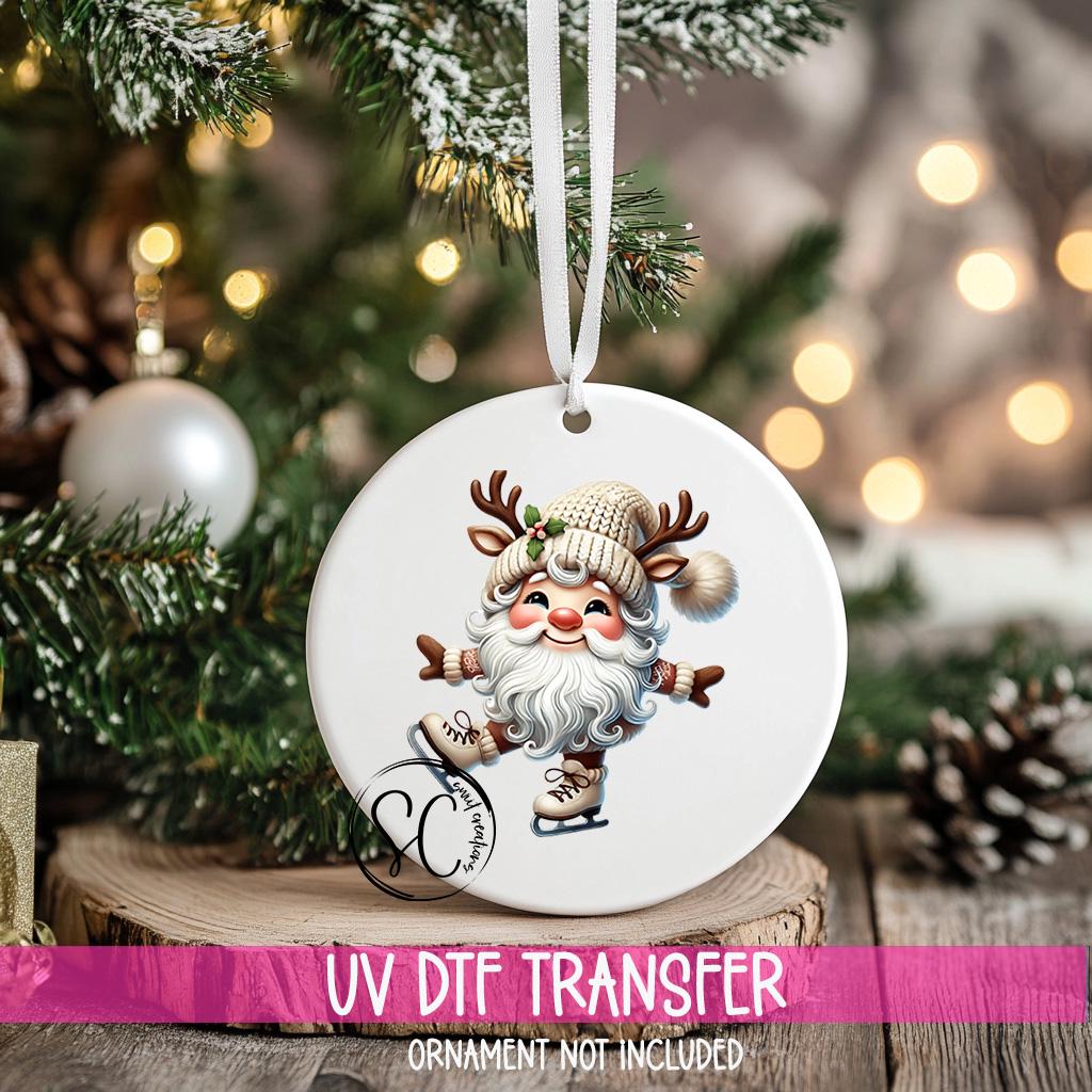 Santa Christmas UV DTF Ornament Transfer O-1109UV