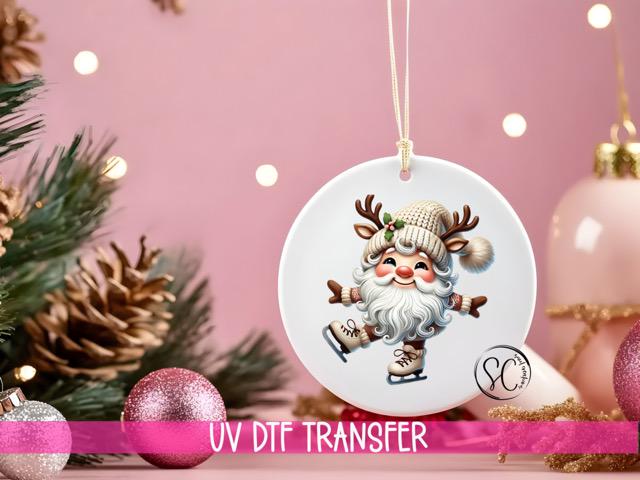 Santa Christmas UV DTF Ornament Transfer O-1109UV