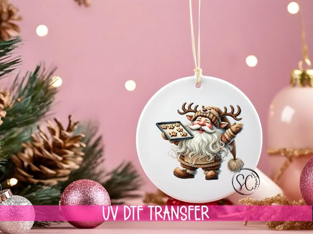 Santa Christmas UV DTF Ornament Transfer O-1112UV