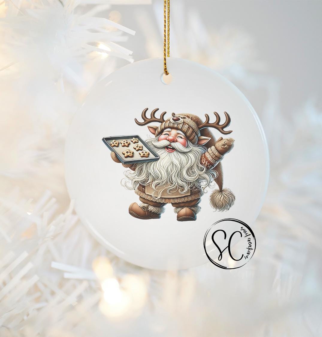 Santa Christmas UV DTF Ornament Transfer O-1112UV