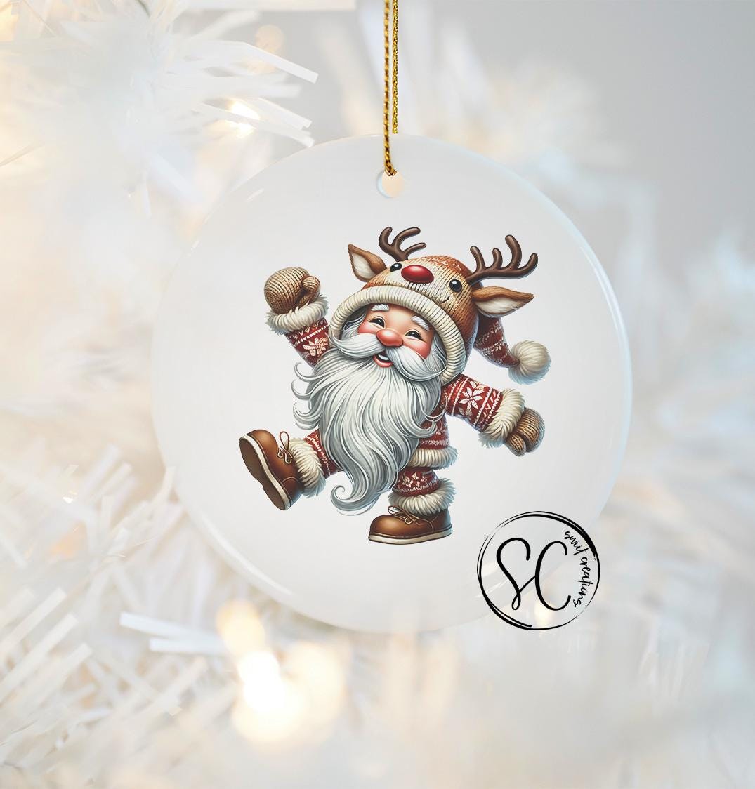 Santa Christmas UV DTF Ornament Transfer O-1114UV