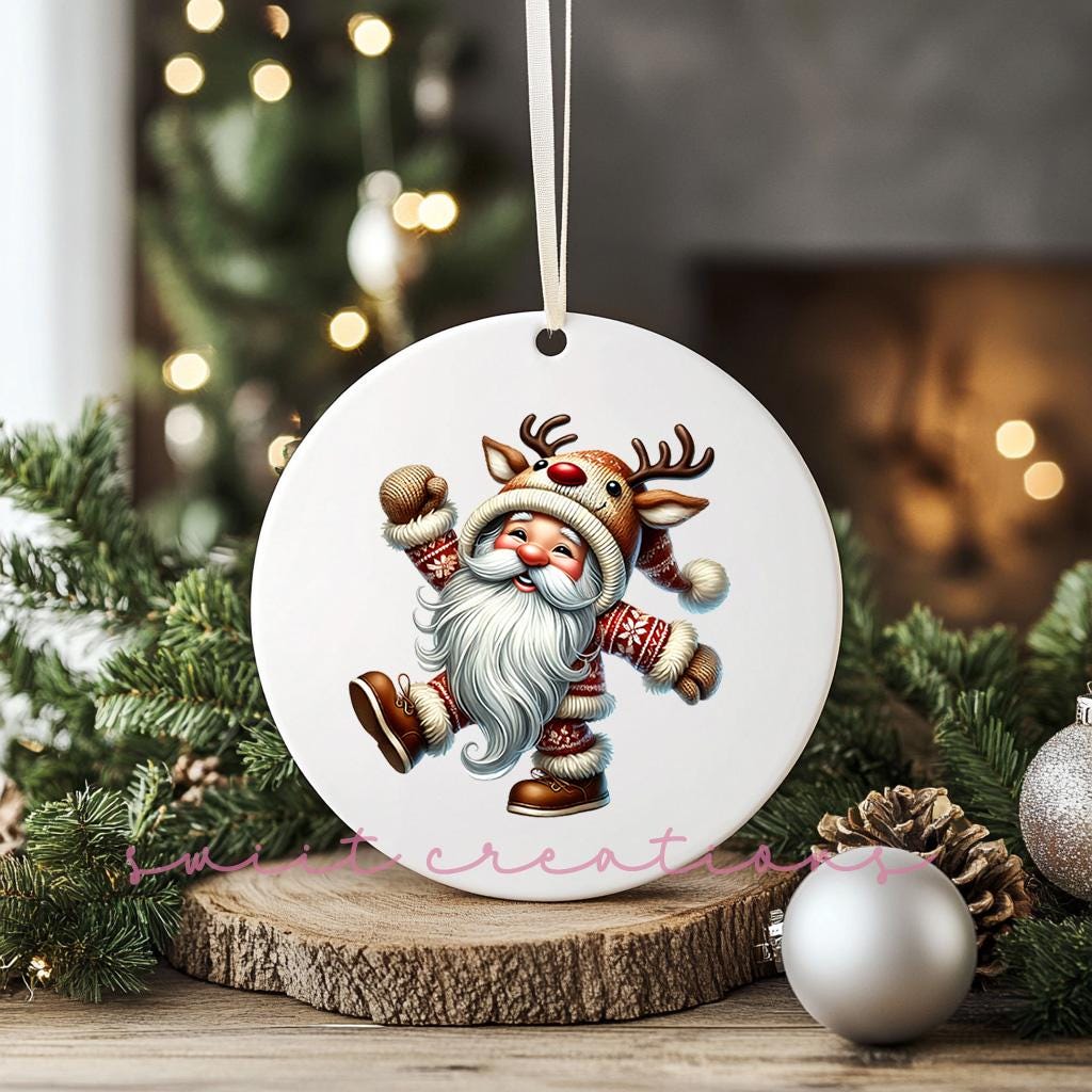 Santa Christmas UV DTF Ornament Transfer O-1114UV
