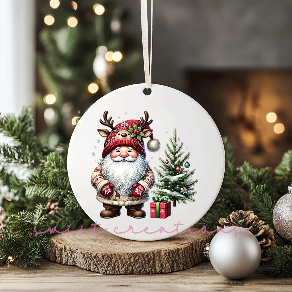 Santa Christmas UV DTF Ornament Transfer O-1115UV