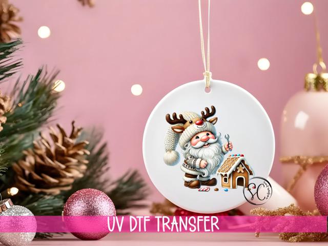 Santa Christmas UV DTF Ornament Transfer O-1116UV