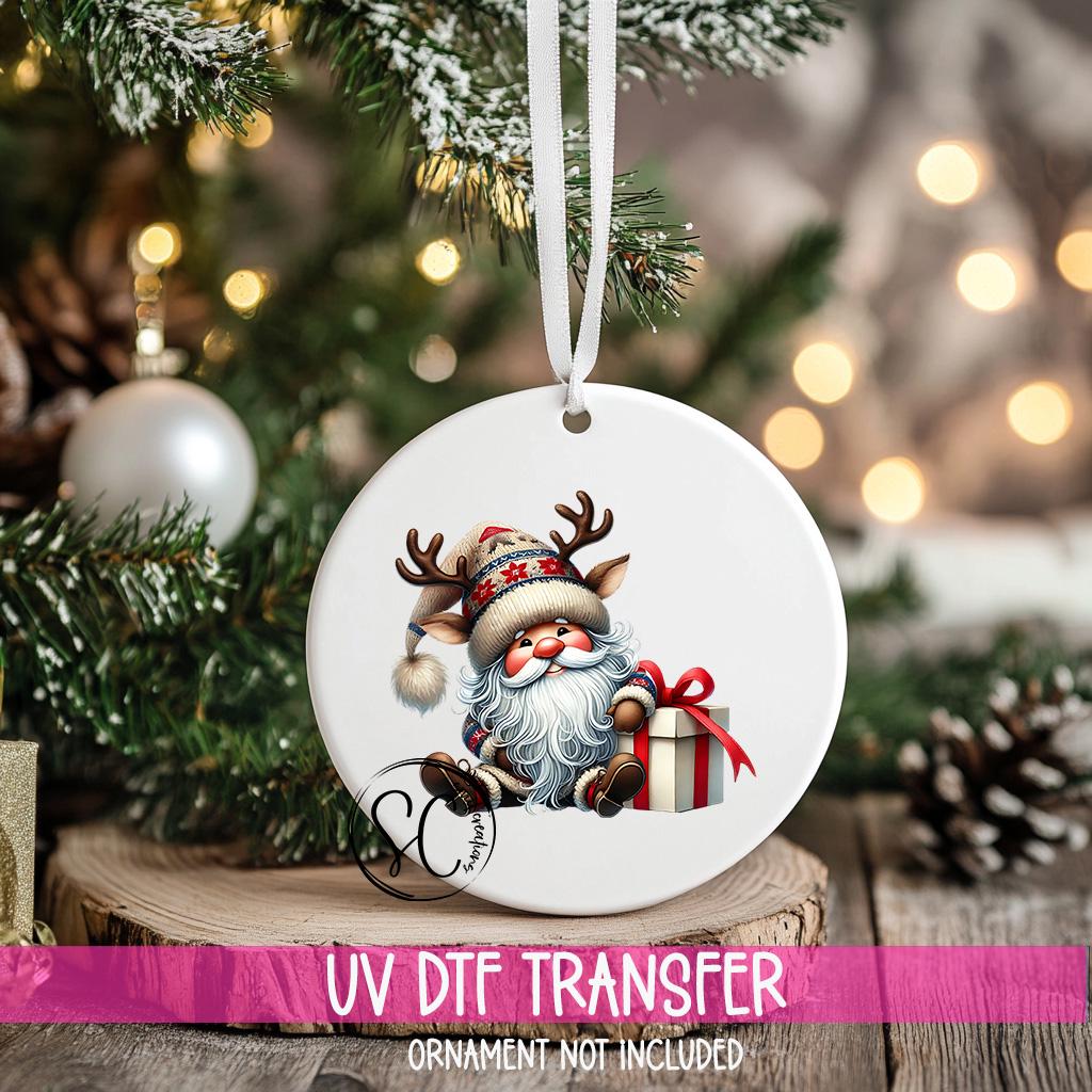 Santa Christmas UV DTF Ornament Transfer O-1118UV