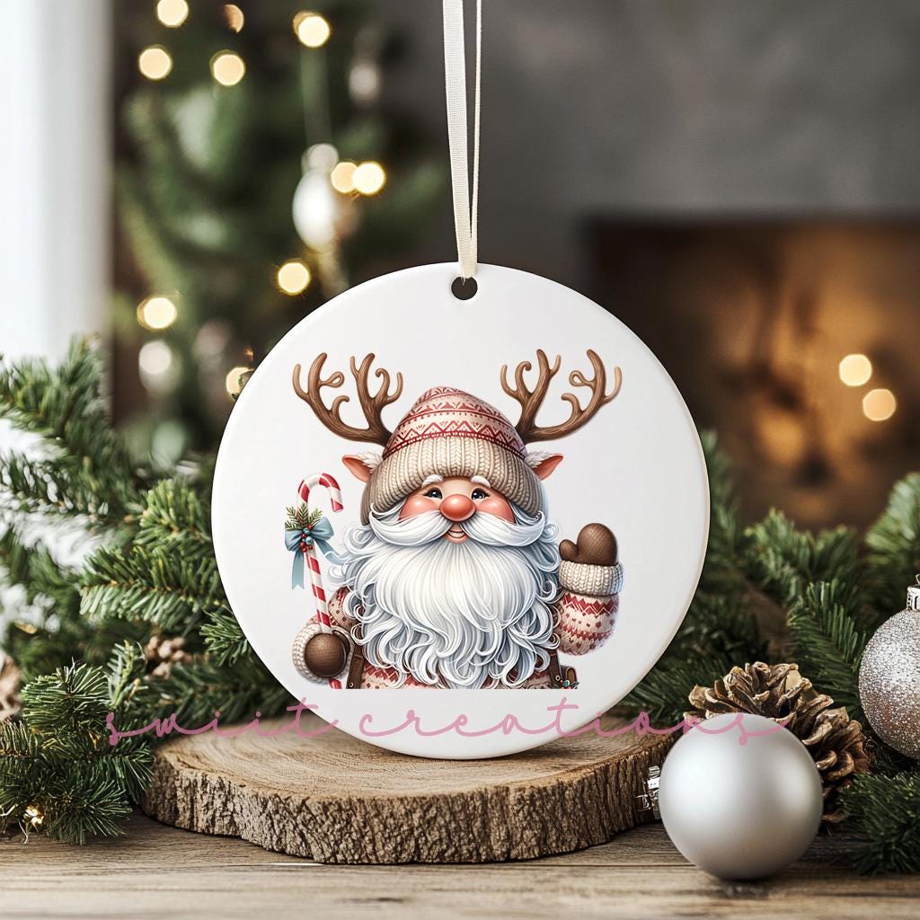 Santa Christmas UV DTF Ornament Transfer O-1123UV